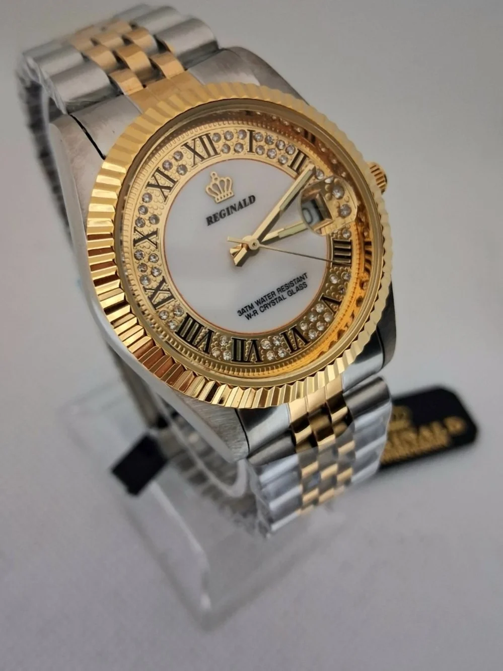 NEW IN BOX Men's Reginald 36mm Real Diamond Presidential Date Watch
